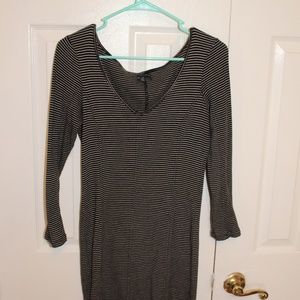 black and white body hugging dress